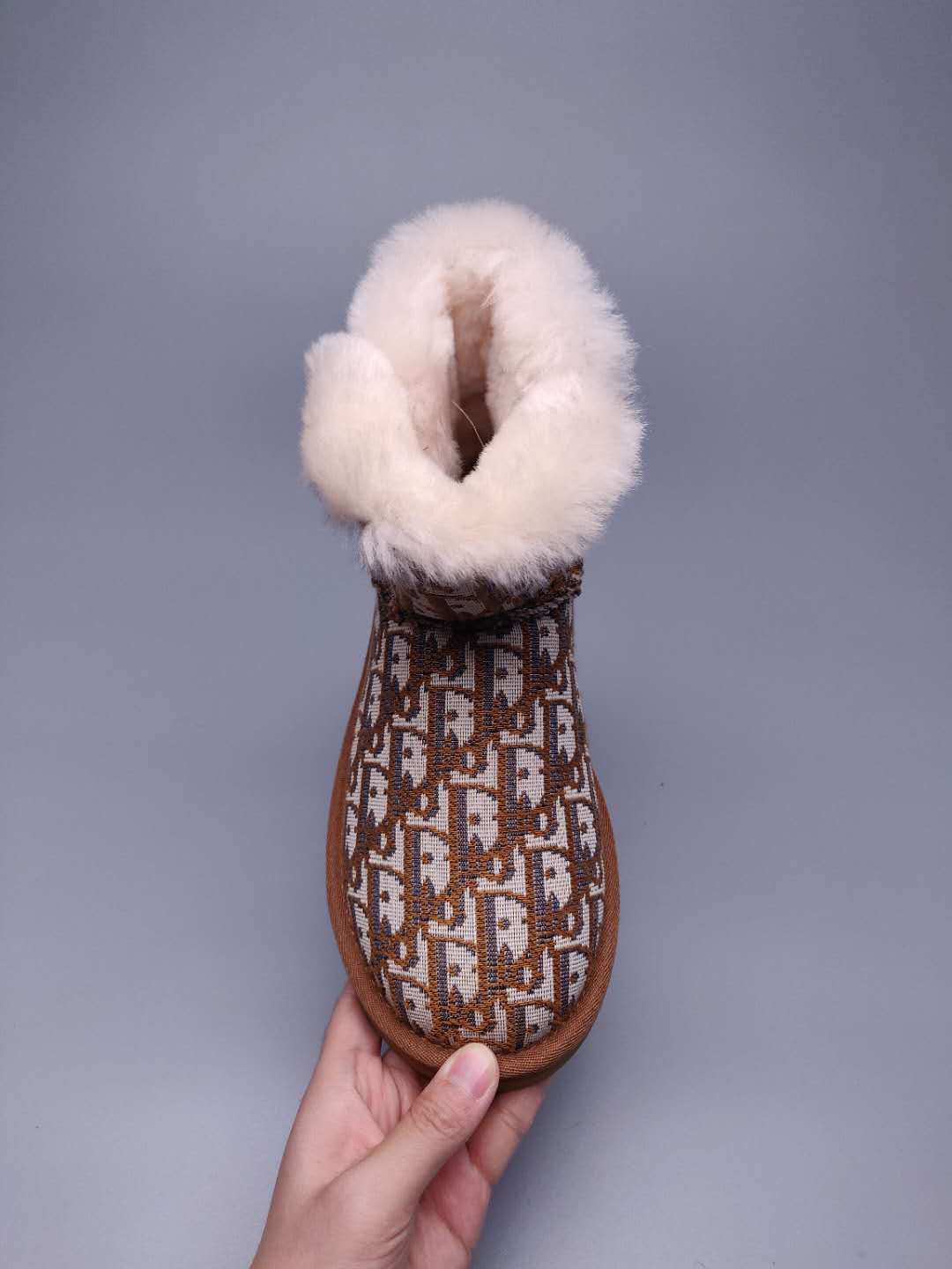 6554 Chestnut Fabric-Texture Shoes