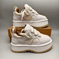 1541 White Chunky Platform Lace-Up Sneakers
