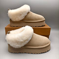1393 Sand Suede-Look Platform Slip-On Shoes
