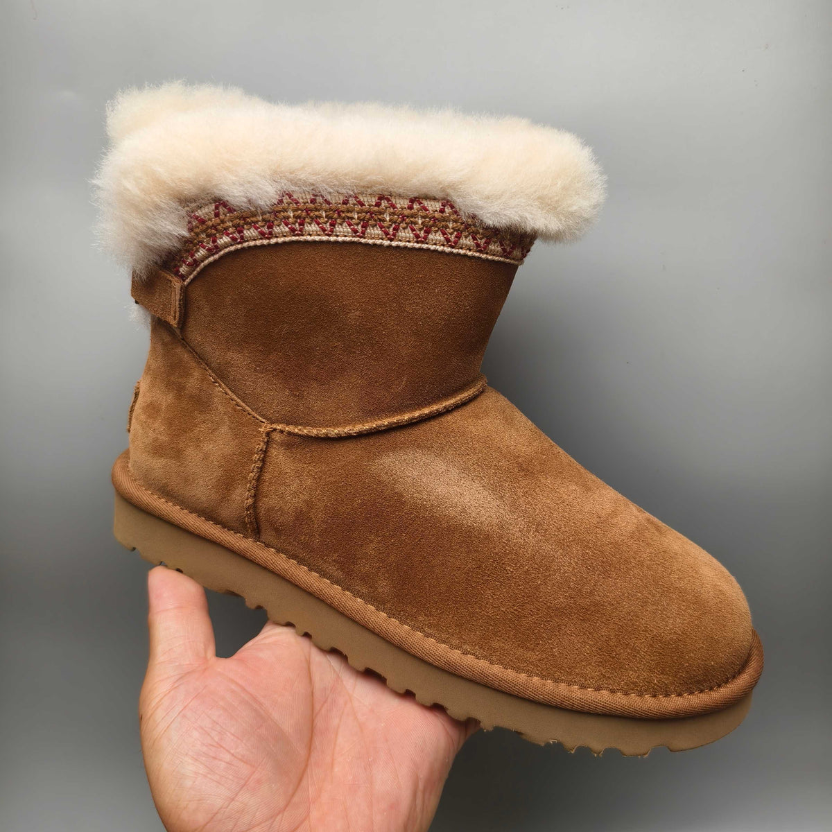 4517 Chestnut Folk-Inspired Back-Strap Shoes