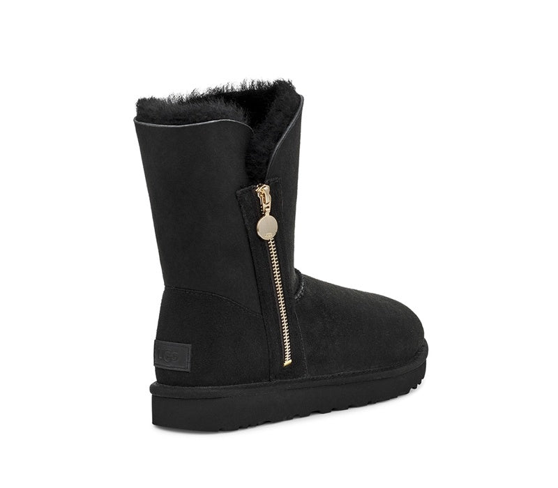 2480 Black Side-Zip Mid-Calf Boots