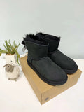 2938 Black Bow-Detail Shimmer Shoes