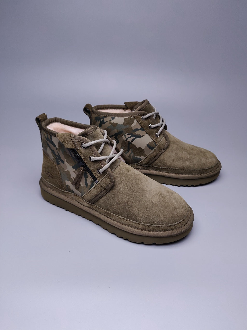 4193 Men's Army Green Colorblock Camo Shoes
