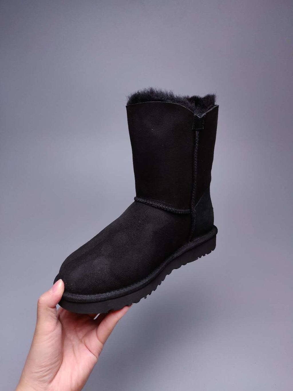 2480 Black Side-Zip Mid-Calf Boots