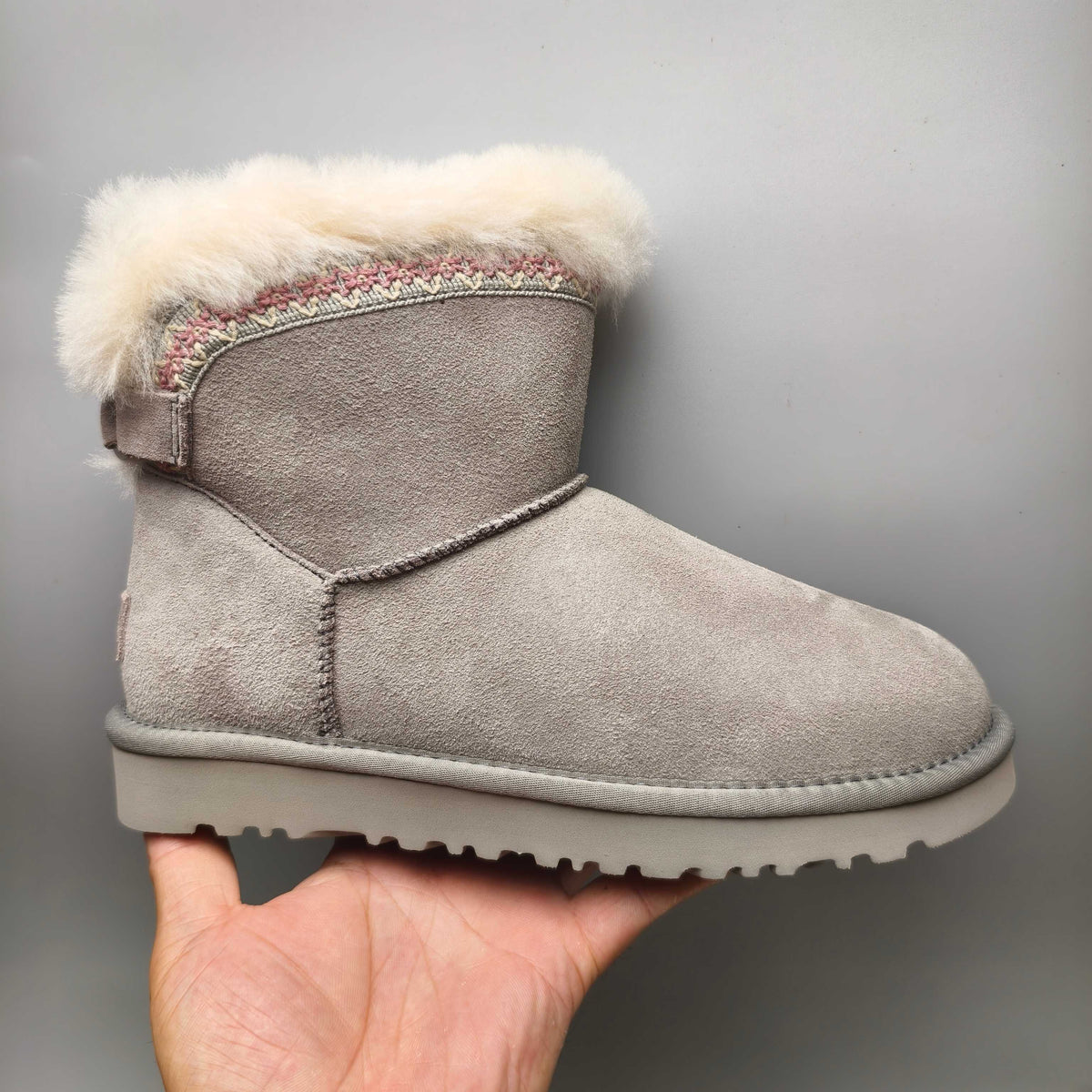 4517 Gray Folk-Inspired Back-Strap Shoes