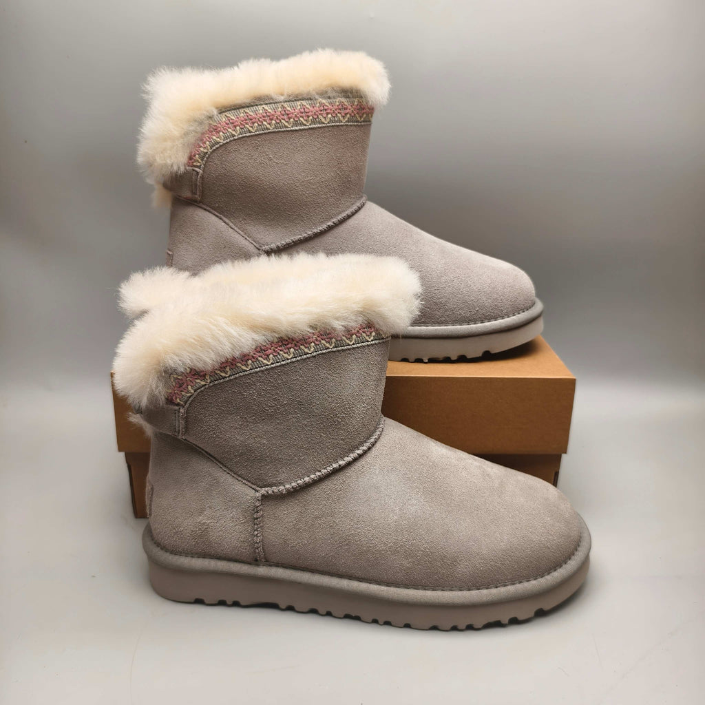 4517 Gray Folk-Inspired Back-Strap Shoes