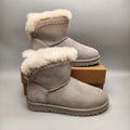 4517 Gray Folk-Inspired Back-Strap Shoes