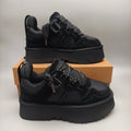 1541 Black Chunky Platform Lace-Up Sneakers