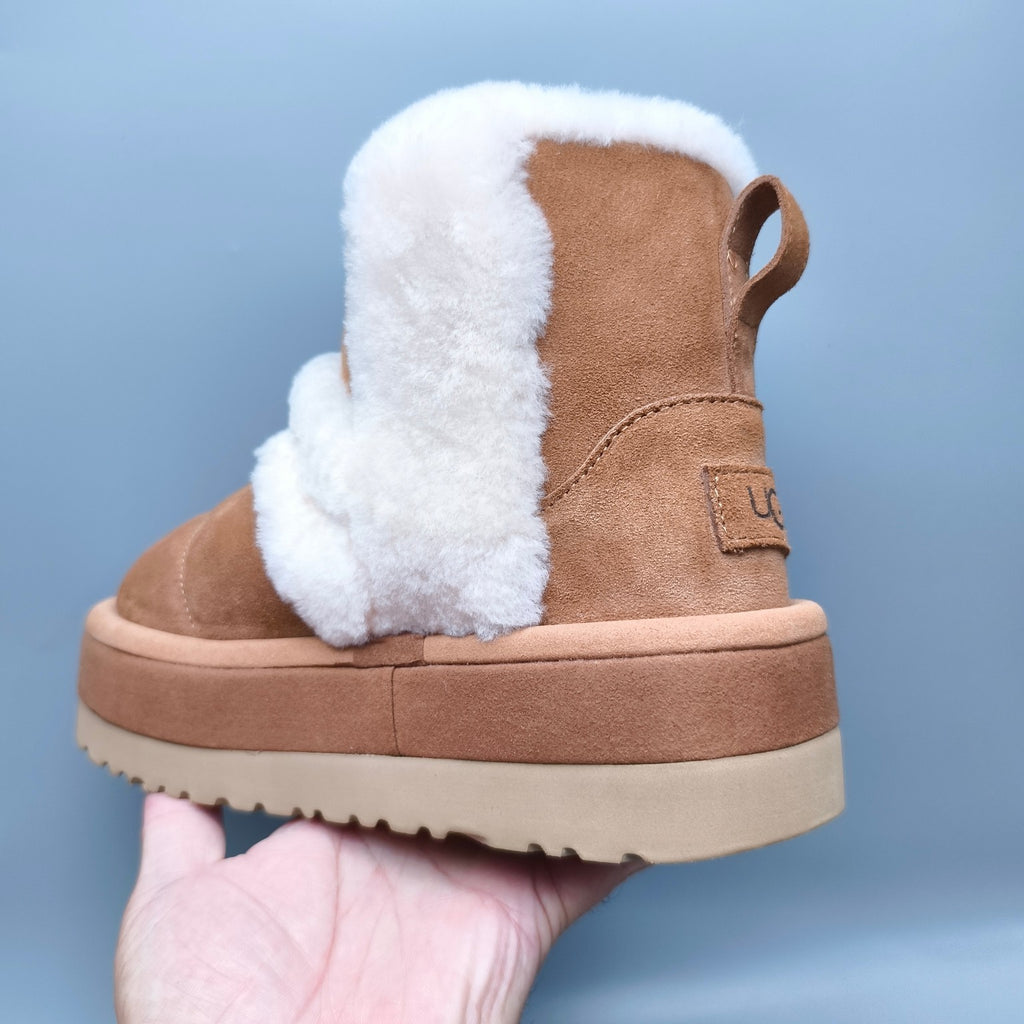 3316 Chestnut Caterpillar-Inspired Platform Mid-Top Casual Shoes