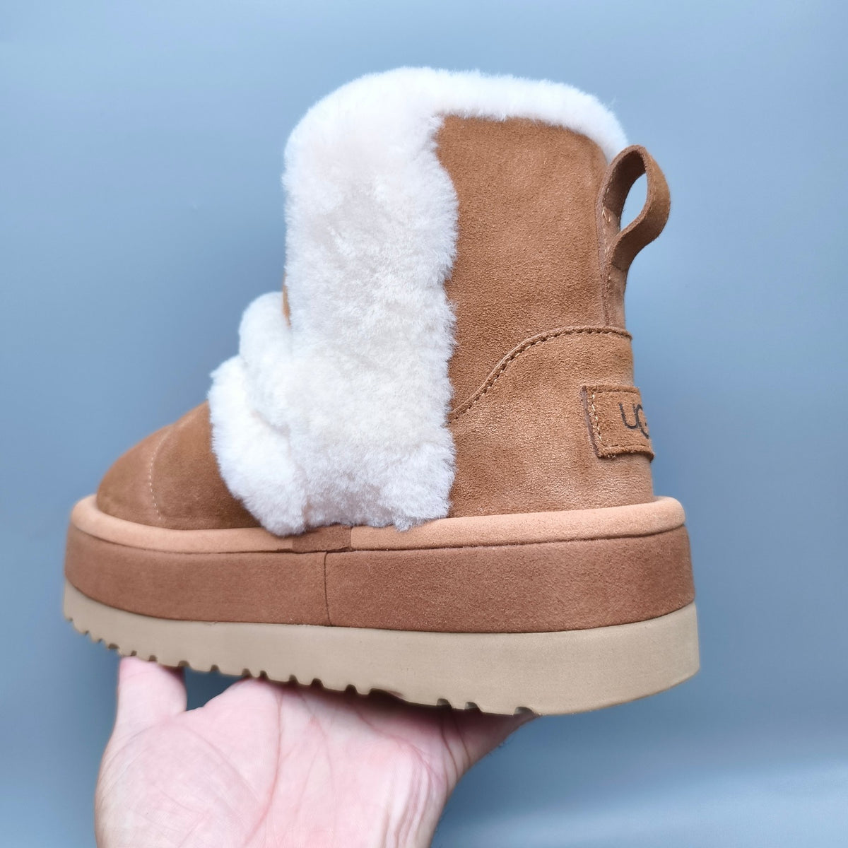 3316 Chestnut Caterpillar-Inspired Platform Mid-Top Casual Shoes