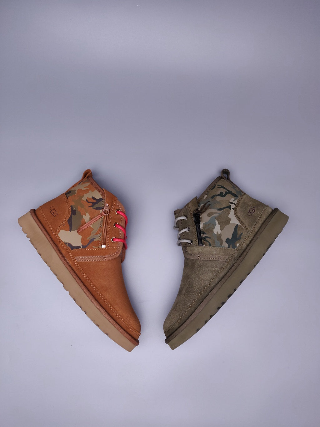 4193 Men's Army Green Colorblock Camo Shoes