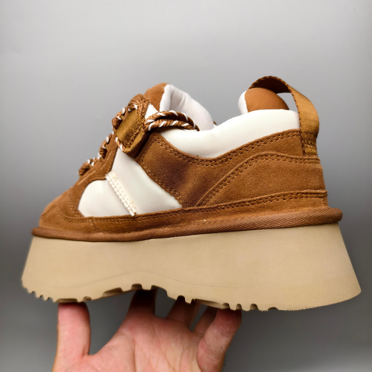 1541 Chestnut Chunky Platform Lace-Up Sneakers