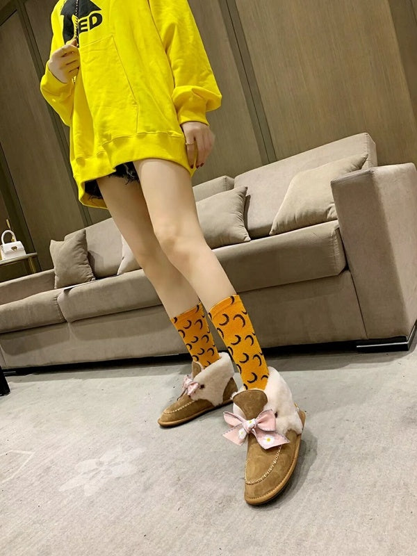 7888 Chestnut Daisy Chain-and-Ribbon Detail Shoes
