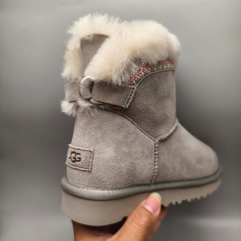 4517 Gray Folk-Inspired Back-Strap Shoes