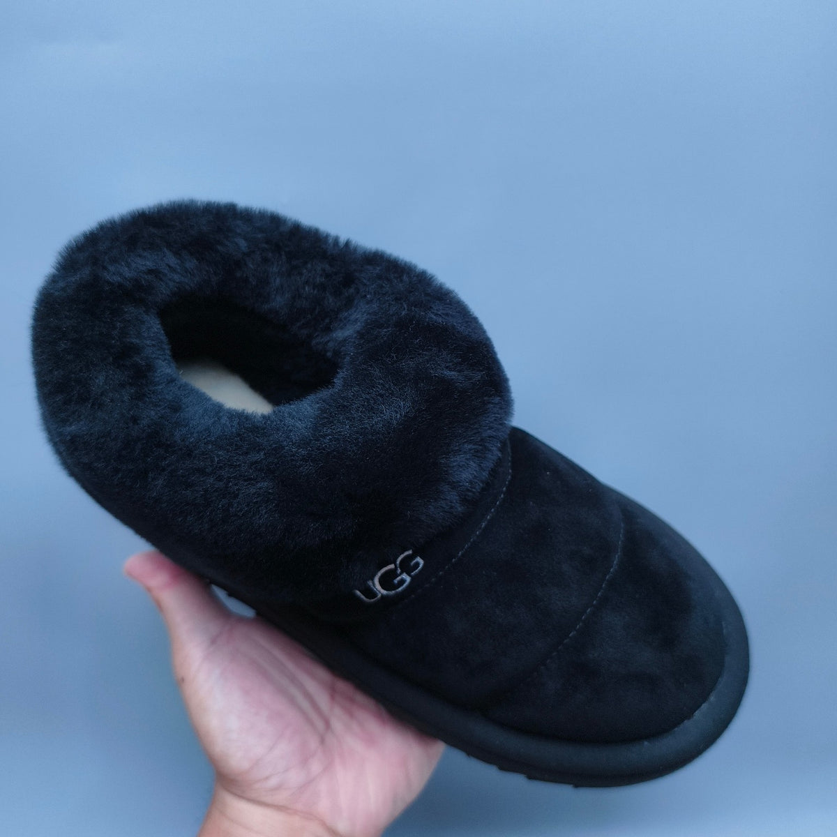 6390 Black Platform Slip-On Casual Shoes