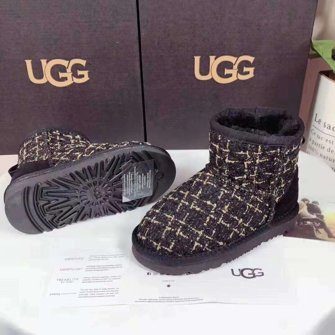 5854 Kids' Chic Black Snow Boots