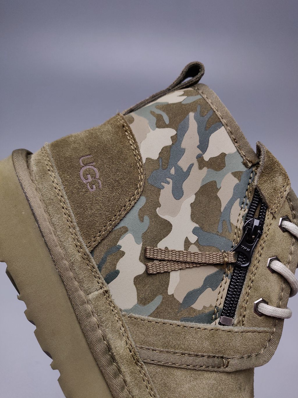 4193 Men's Army Green Colorblock Camo Shoes