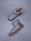 6554 Gray Fabric-Texture Shoes