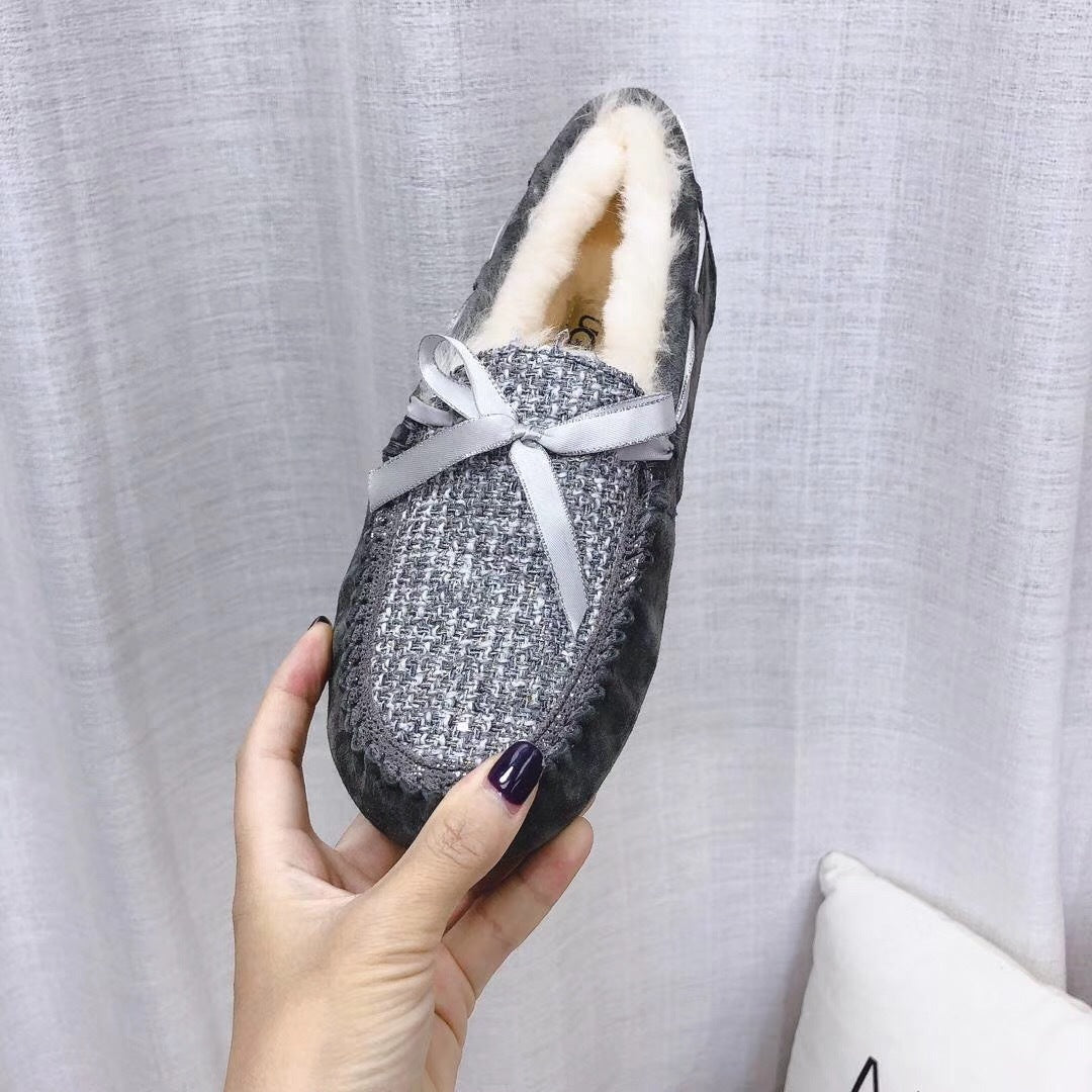5623 Gray Chic Moccasin-Style Loafers