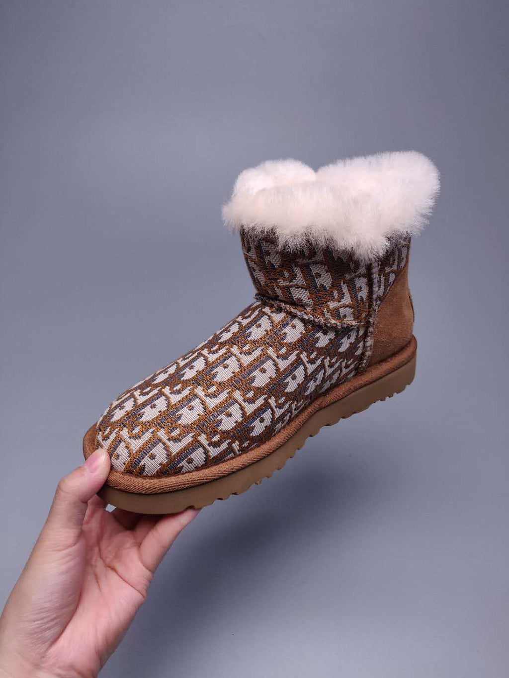 6554 Chestnut Fabric-Texture Shoes