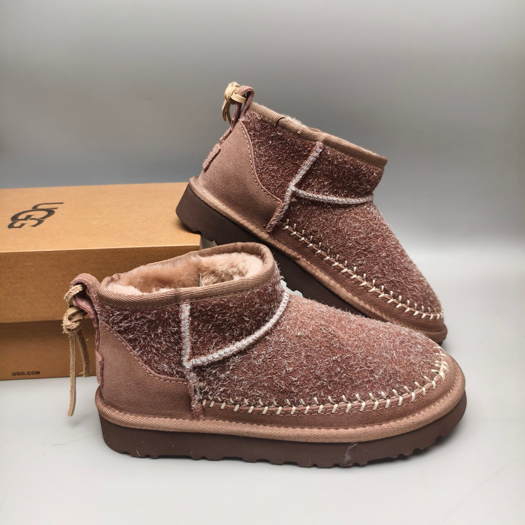 1538 Brown Suede-Look Shoes with Back Strap