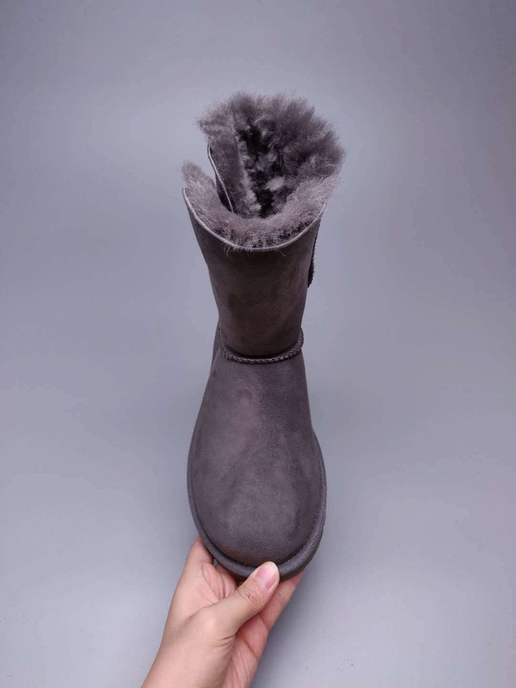 2480 Gray Side-Zip Mid-Calf Boots