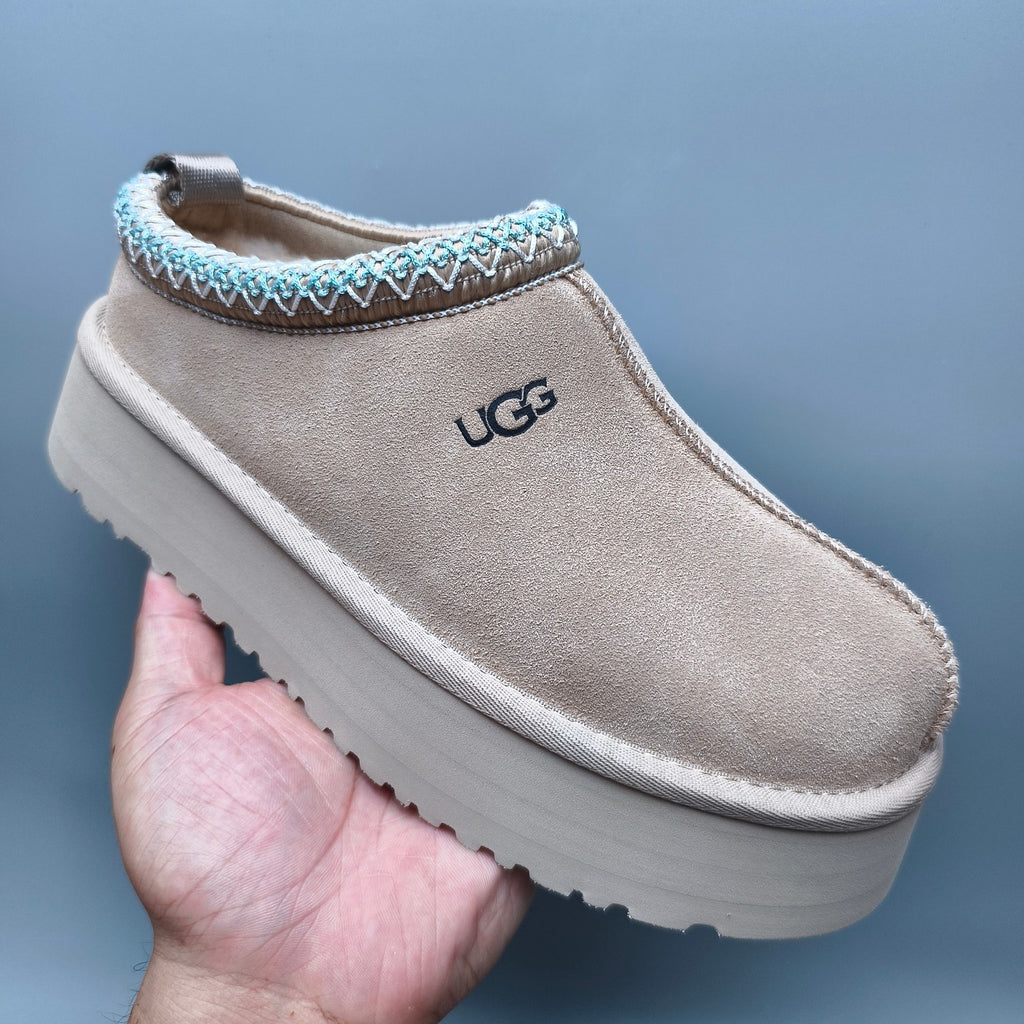 2553 / 2130 Beige Folk-Inspired Platform Casual Shoes