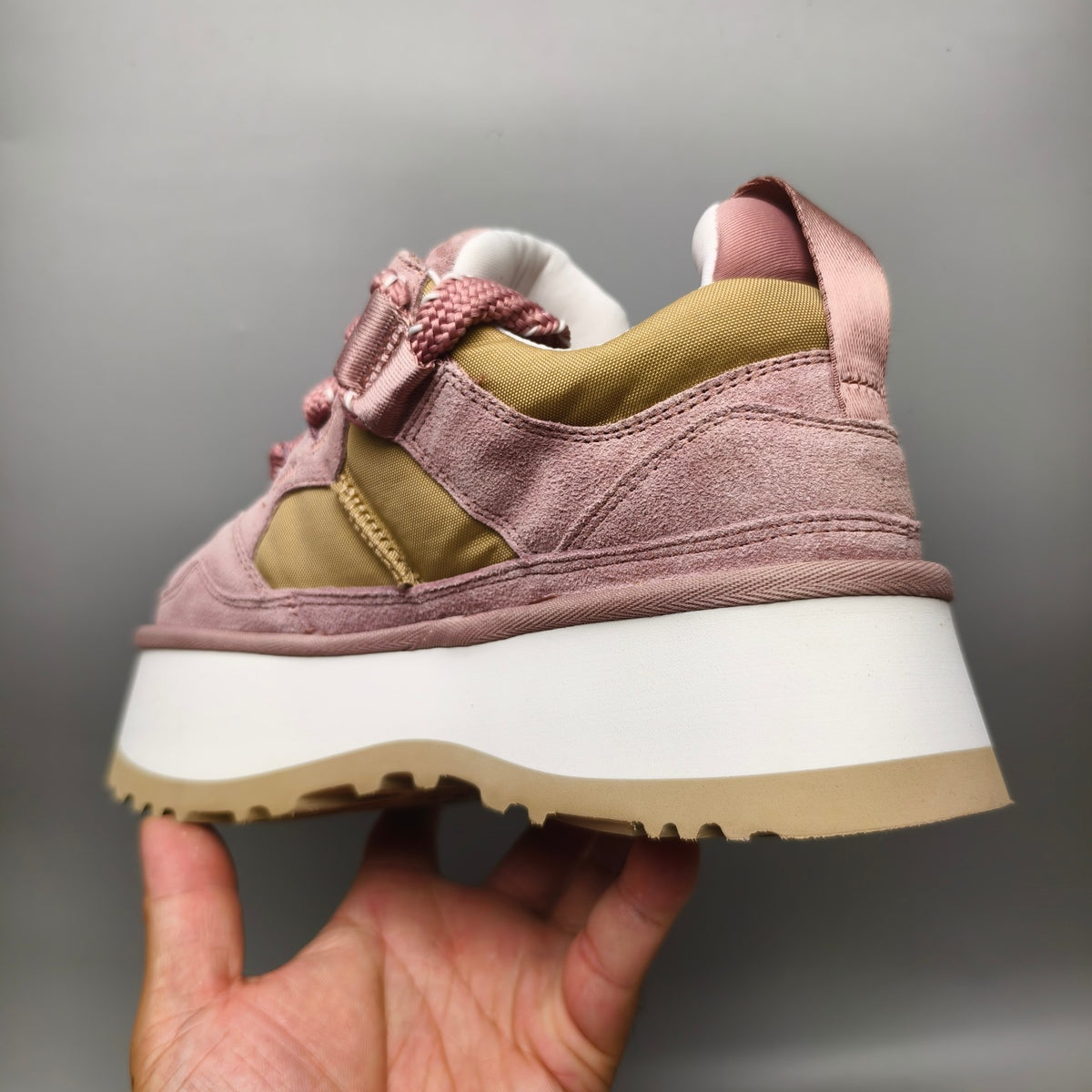 1541 Pink Chunky Platform Lace-Up Sneakers
