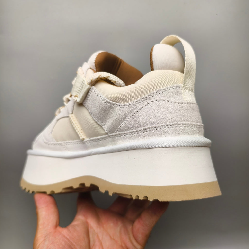 1541 White Chunky Platform Lace-Up Sneakers
