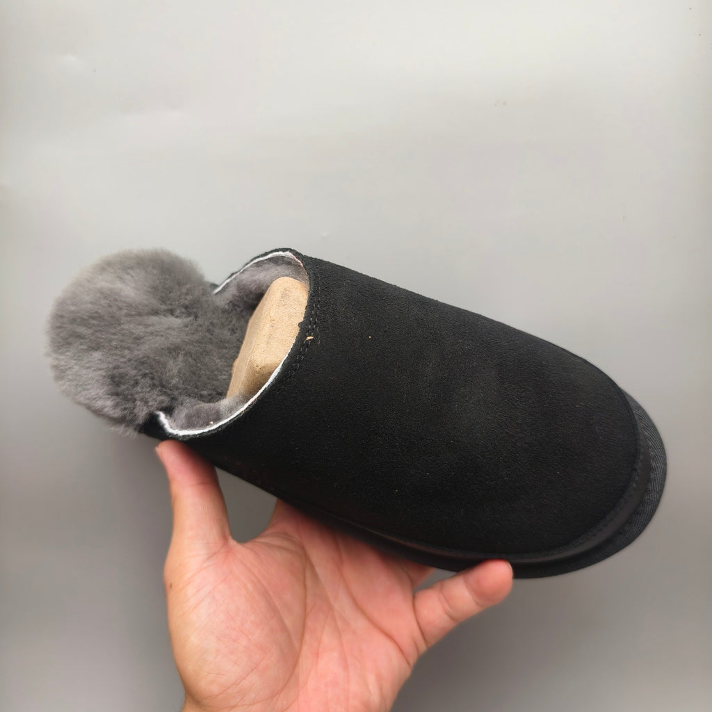 4585 Men's Black Ultra-Lightweight Fluffy Casual Slippers