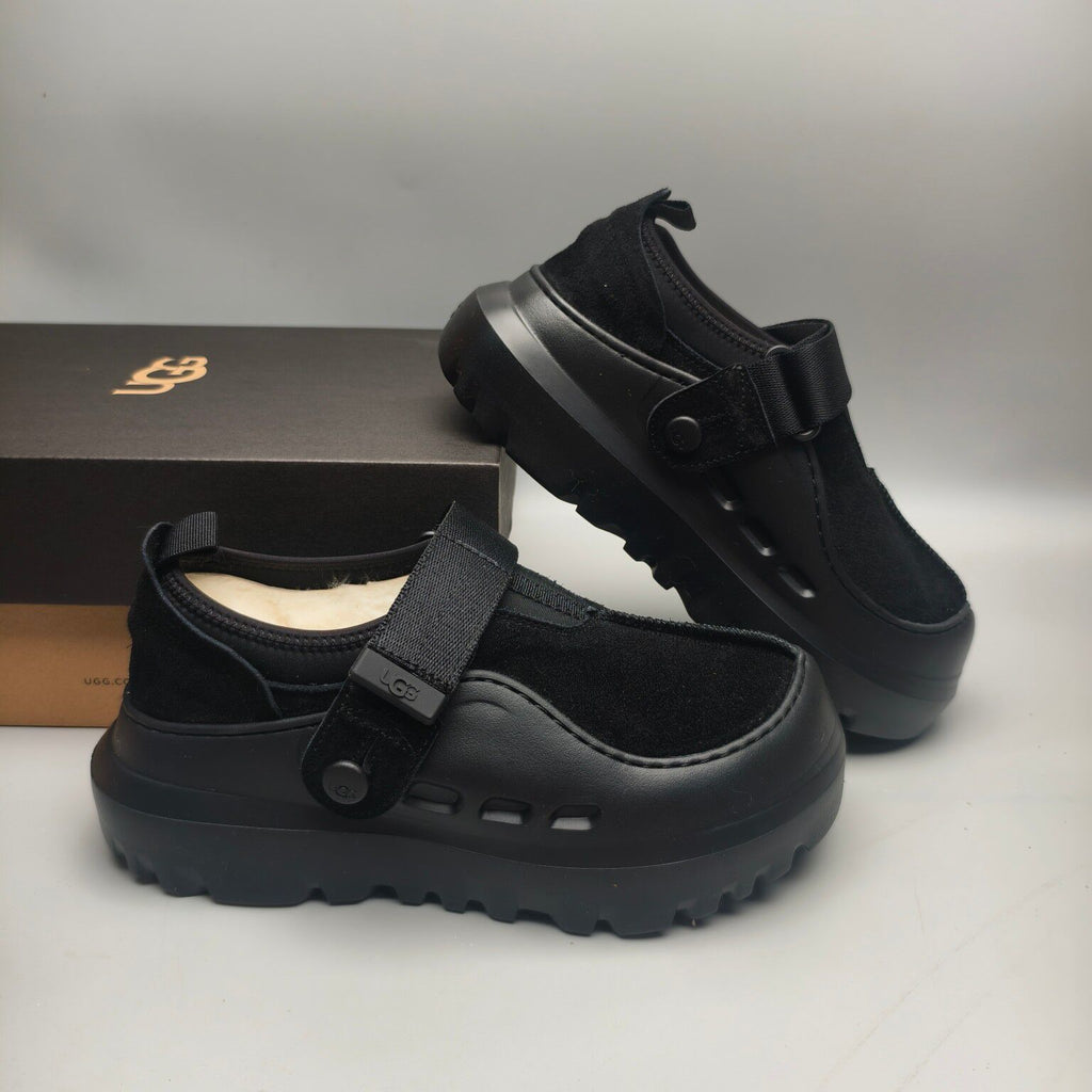 7550 Unisex Black Slip-On Casual Shoes