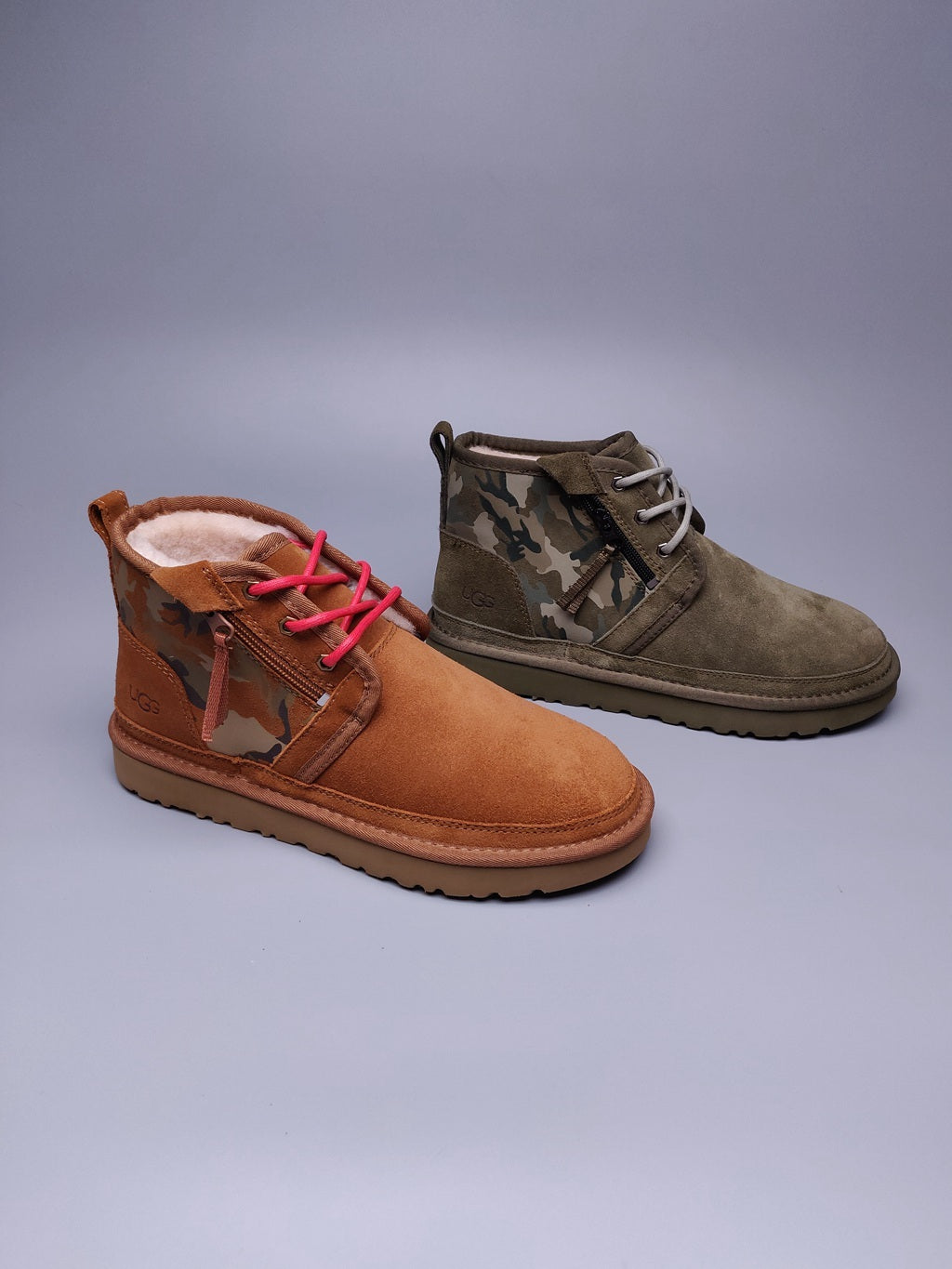 4193 Men's Army Green Colorblock Camo Shoes