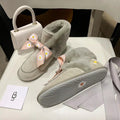 7888 Gray Daisy Chain-and-Ribbon Detail Shoes