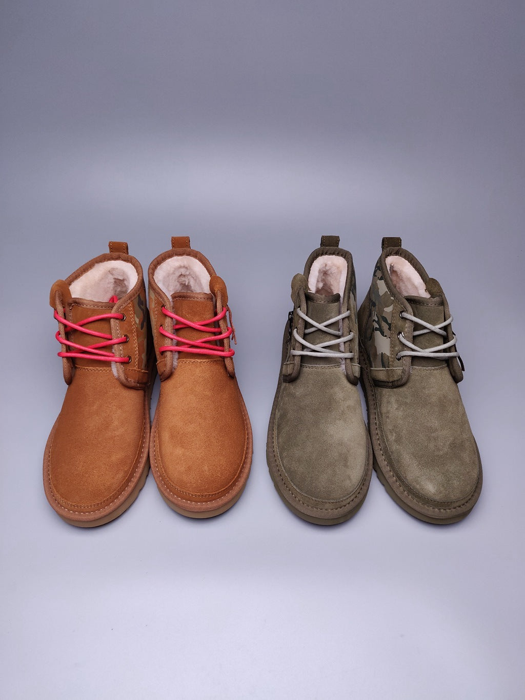 4193 Men's Army Green Colorblock Camo Shoes