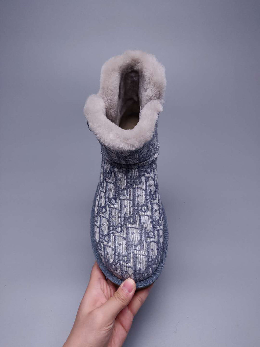 6554 Gray Fabric-Texture Shoes