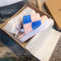 3490 Pink Colorblock Platform Sandals