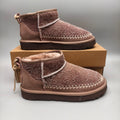 1538 Brown Suede-Look Shoes with Back Strap