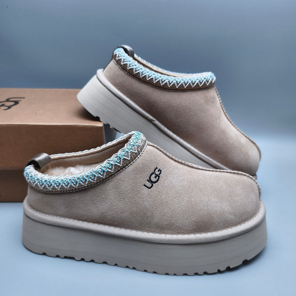 2553 / 2130 Beige Folk-Inspired Platform Casual Shoes