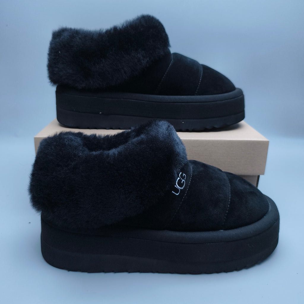 6390 Black Platform Slip-On Casual Shoes