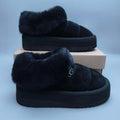 6390 Black Platform Slip-On Casual Shoes