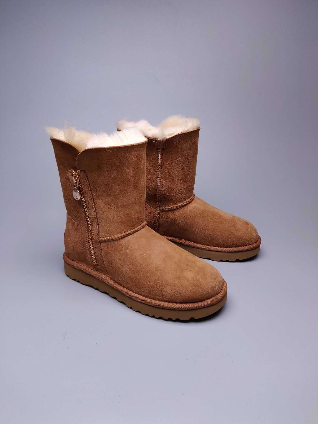 2480 Chestnut Side-Zip Mid-Calf Boots