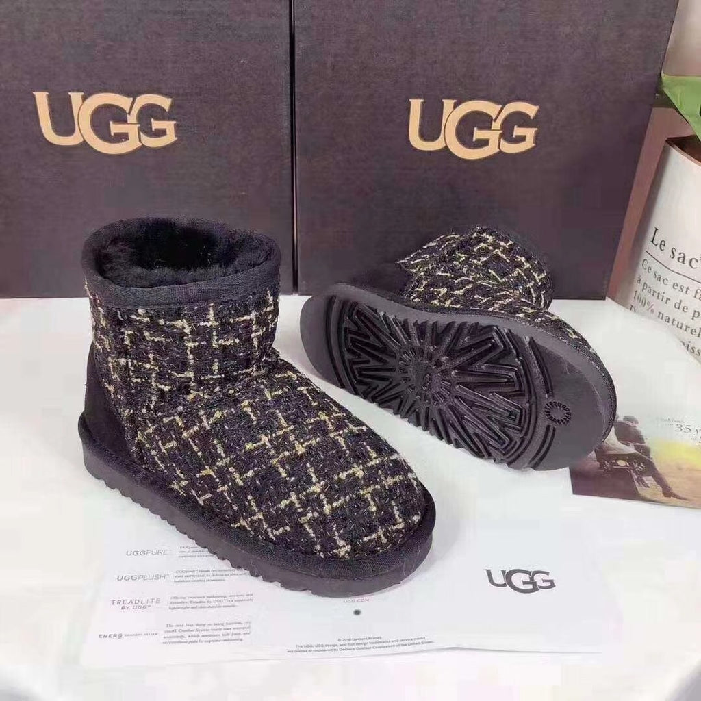5854 Kids' Chic Black Snow Boots