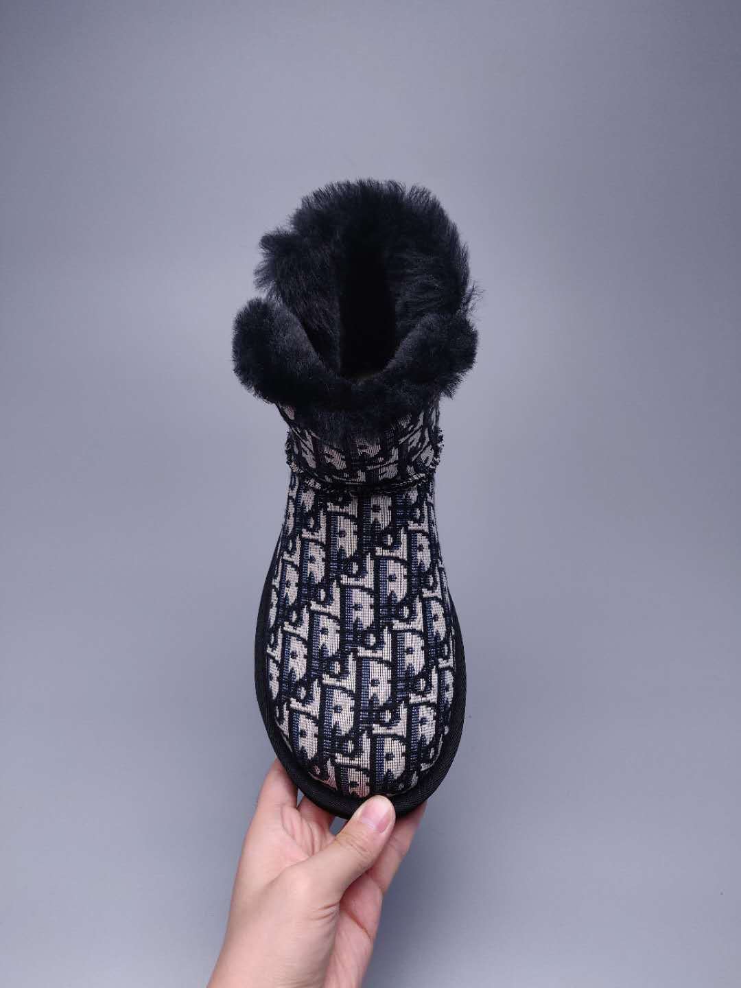 6554 Black Fabric-Texture Shoes