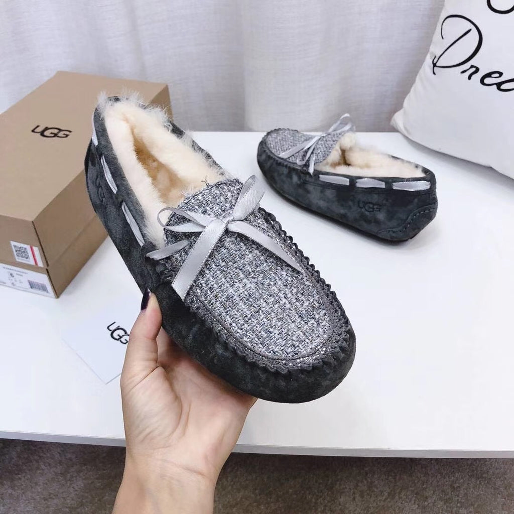 5623 Gray Chic Moccasin-Style Loafers