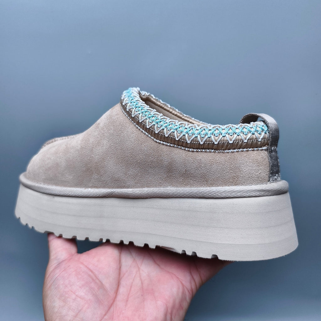 2553 / 2130 Beige Folk-Inspired Platform Casual Shoes