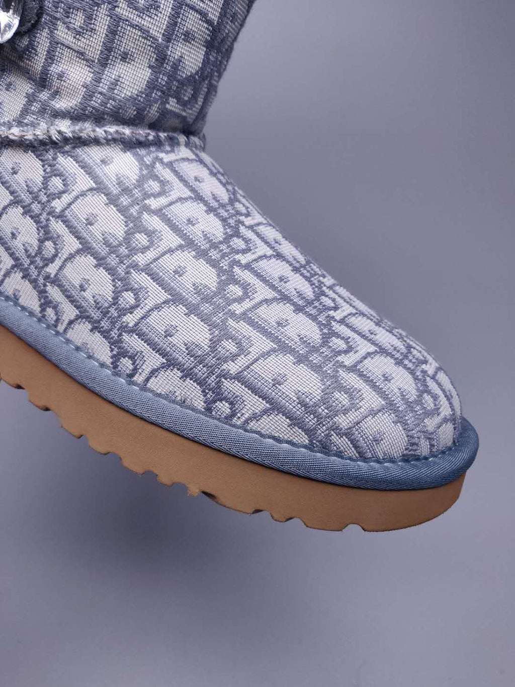 6554 Gray Fabric-Texture Shoes