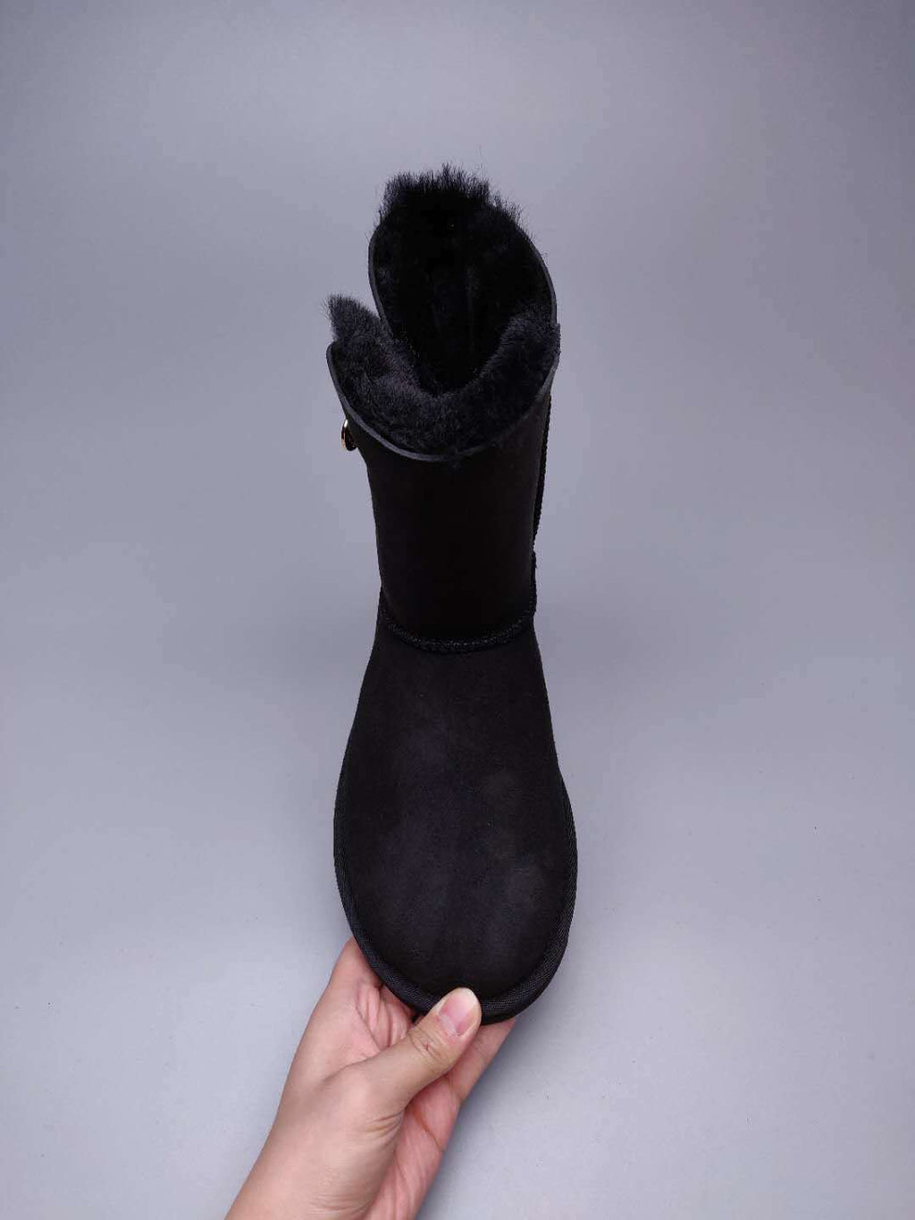 2480 Black Side-Zip Mid-Calf Boots