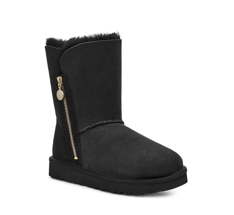 2480 Black Side-Zip Mid-Calf Boots