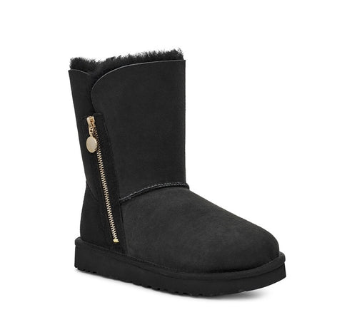 2480 Black Side-Zip Mid-Calf Boots