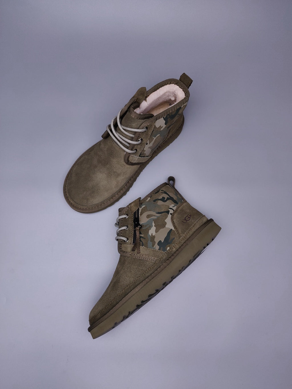 4193 Men's Army Green Colorblock Camo Shoes